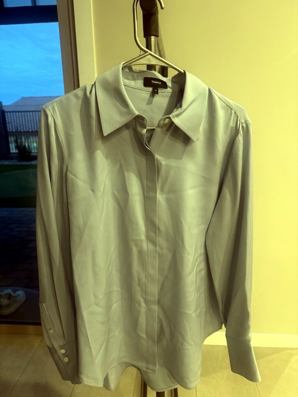 Theory Button-Down Shirt Light Blue Size M
